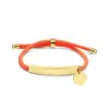 Pulseira de Corda de Mão Colorida Transfronteiriça Europeia e Americana Material em Branco Ponto Acessórios Redondos Pequenos Gravação Presente Pulseira de Aço Inoxidável
