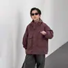Jaqueta de Trabalho à Prova de Vento e Impermeável para Crianças Aimo Beibei - Moda Outono 2026 Jaqueta Solta com Capuz Estilosa para Meninos e Meninas