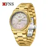 Ofns Reloj de Moda Más Vendido Transfronterizo Clásico para Hombre con Doble Calendario de Cuarzo Correa de Acero Luminosa Reloj de Cuarzo de Negocios para Hombres