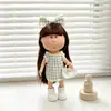 Solo la Ropa: Ropa para Muñeca de Papa Mia 30cm, Rosa Caramelo, Azul, Falda Cuadros Rojos de Repuesto