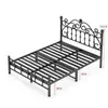 Cama de hierro, cama de princesa para niños, cama de acero con estructura de hierro para dormitorio, cama doble para apartamento de alquiler, cama simple con estructura de hierro estilo europeo