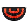 Bandeira de Halloween, Bandeira em Forma de Leque, Bandeira Meio Leque Plissada, Decoração de Jardim, Artigos para Festa, Adereços de Decoração de Local, Bandeira Semicircular
