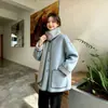 Abrigo de Lana Doble Cara Estilo Coreano Bloque de Color Doble Cara para Mujer Otoño/Invierno Sentido del Diseño Abrigo de Lana de Doble Cara
