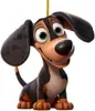 Nova Série de Cachorros Fofos de Natal 2023 Decorações de Árvore de Natal Pingentes Acrílicos para Carro