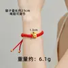 Pulsera con Dijes de Caballo Chapados en Oro Vietnamita con Símbolo de Fortuna, Unisex Moneda de Imitación Dorada Caballo Tejido en Hilo Rojo Joyería Fabricante Mayorista