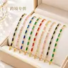 Pulseira feminina estilo popular cruzada estilo luxo leve pulseira feminina de zircônia colorida toque de alta qualidade estilo europeu e americano pulseira de strass atacado