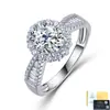 Anillo de Moissanita Plata de Ley S925 con Diseño de Racimo Floral, Anillo de Compromiso de Lujo Ligero Europeo y Americano, Exclusivamente para Ventas Transfronterizas, Anillo con Forma de Huevo 6*8