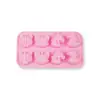Molde de Hielo Creativo DIY Patrón de Dibujos Animados Silicona Grado Alimenticio Molde Doméstico Ocho Compartimentos Color Puro Cubito de Hielo Casero Helado