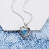 Zhen Rong Tmall Hot Selling 925 Prata Banhado Amor Coração Em Forma De Cristal Azul Pingente Colar Puro Jóias Feminino Uma Peça
