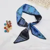 Lenço de Seda Liso Largo Longo Retro para Mulheres Faixa de Cabeça Versátil Fita Estreita Prendedor de Cabelo Lenço de Cabeça Lenço de Pescoço de Camisa Decoração Lenço Quadrado Pequeno
