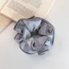 Estilo Coreano Elegante Veludo Retro Borda Listrada Elástico de Cabelo Intestino Grosso para Mulheres Design Único de Nicho Flor de Cabelo Cores para Coque Versátil