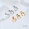 Anillo abierto de oro de 18 quilates chapado de alta retención de color con circonita incrustada, cierre multiusos, cierre de colgante, accesorio de cierre de extremo para collar hecho a mano DIY