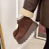 Botas de nieve para mujer de suela gruesa, forradas de felpa, botines estilo Birkenstock, nueva colección de invierno 2026, engrosadas y cálidas, adecuadas para climas fríos