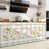Cortina protectora para alacena de cocina estilo americano, cortina de puerta impermeable y a prueba de humo, riel deslizante sin perforaciones, organizador de artículos diversos, zapatero, cortina para cubrir fealdad