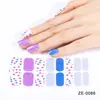 ZE Película de esmalte en gel impermeable estilo europeo y americano sin curado completo en gel, pegatina completa, contraste floreciente, primavera y verano, pegatina para uñas, papel de pegatina para uñas