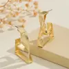 Pendientes Retro Elegantes Europeos y Americanos, Pendientes Elegantes de Moda, Pendientes de Acero Inoxidable de Alta Gama con Rayas Anchas Asimétricas para Mujer