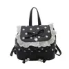 Mochila Nova Moda Primavera 2026 Mochila Casual Texturizada Personalidade Simples Bolinhas Femininas Bolsa de Viagem Fresca