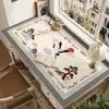 Mantel para Mesa de Café Bordado Estilo Retro con un Toque de Lujo Ligero y de Alta Gama, con Lindos Diseños de Animales, Impermeable, Resistente al Aceite y Fácil de Limpiar