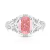 Venta caliente de transmisión en vivo: Anillo de Vid de Diamante de Alto Carbono Súper Brillante para Mujer con Corte Flor de Hielo Forma de Huevo de Paloma, Anillo con Forma de Huevo Chapado en Oro Real