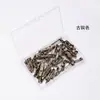 Accesorios de Broche Metálico Simple Galvanizado Multiespecificación Transfronterizos Pin Plateado con Agujero Caja de Plástico Paquete de 50 Piezas