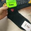 Calcetines de Corea del Sur a rayas amor seda brillante tiro medio calcetines de algodón para mujer puerta este vivo otoño e invierno nueva moda