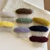 Pinza de Peine de Pelo Esponjoso de Lana de Cordero de Caña Alta para Mujer, Nuevo Estilo Otoño e Invierno, Pinza para Flequillo, Peine para el Cabello, Accesorio de Pelo de Felpa