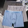 Ropa interior fina de seda helada para hombre en verano, antirozaduras, longitud extendida, secado rápido, para deportes al aire libre, bóxers de talla grande