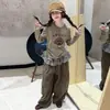 Conjunto Estilo de Rua Celebridade da Internet Menina Adolescente Roupas para Meninas Aluno Aluno do Ensino Fundamental Combinando Estilo Popular Camiseta de Menina Outono