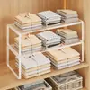 Prateleira Divisória de Guarda-Roupa, Prateleira Extensível para Armário de Quarto, Rack de Armazenamento Doméstico para Roupas e Itens Diversos