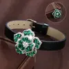Pulsera Exquisita de Flor de Camelia Incrustada con Circonita, Moderna y Texturizada, Pulsera Ajustable para Mujer Joyería Fabricante Mayorista