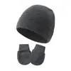 Comercio Exterior Otoño e Invierno Conjunto de Gorro y Guantes Anti-Rayaduras para Bebé Recién Nacido Gorro de Punto de Color Sólido Gorro para Bebé Suministros para Bebé
