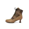 Zapatos de tacón alto para mujer europeos y americanos, Botas para mujer de talla extra grande con punta redonda, Botas de cuero con cremallera y tacón fino, Botas para mujer, Botas de otoño e invierno