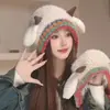 Bonito Gorro de Lana Pequeño Estilo Coreano para Mujer en Otoño e Invierno Cálido Correa Tejido Gorro Protector para Orejas Versátil Gorro de Punto Lei Feng