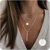 Collar de Moda Transfronterizo Europeo y Americano con Letras de 26 Letras en Capas Sencillo para Mujer, Accesorios de Apilamiento Multicapa de Nicho, Collar Versátil