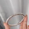Pulsera de plata de ley 9999 con palabras auspiciosas hecha a mano, pulsera de plata antigua para mujer, pulsera de la fortuna de estilo nacional, regalo para novia