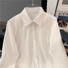 Camisa Branca Jk Manga Longa Original Preppy Uniforme Básico Top Plissado Sanfonado Cardigã Exquisito Nova Camisa Top