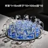 Juego de Copas de Cristal para Licores de Lujo Ligero con Decantador de Borde Dorado, Vasos de Chupito de Estilo Sencillo, Copas en Forma de Bala y Copas para Licores