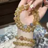 Pulseira Empilhada de Amethysto Natural de Círculo Duplo para Boa Sorte, Joia Fresca Genuína para Mulheres, Cristal Branco Pedra da Lua, Venda Direta da Fábrica