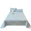 Juego de cubierta de cama de tres piezas de algodón puro Clase A para otoño e invierno, sábana de cama antideslizante de terciopelo de leche engrosada, colchón de tatami acolchado 100% algodón