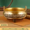 Incensário de Latão para Uso Doméstico, Incensário de Sândalo com Três Pés e Duas Alças, Porta Incenso Zen Flor de Lótus