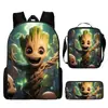 Conjunto de Três Peças Transfronteiriço Nova Mochila Escolar Grete, Bolsa de Ombro e Estojo, Mochila de Grande Capacidade, Mochila de Desenho Animado para Alunos do Ensino Fundamental e Médio