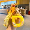 Chaveiro de Letra Criativo Preenchido com Óleo Moda Feminina Colorido Pingente de Bola Flutuante Anel de Chaveiro para Bolsa de Casal