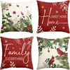 Funda de almohada navideña más vendida transfronteriza con estampado festivo de Papá Noel, funda de almohada para decoración del hogar, venta al por mayor directa del fabricante