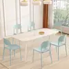 Silla de comedor de plástico grueso para el hogar, mesa de comedor informal, taburete con respaldo para restaurante comercial, moderna y sencilla, popular en Internet