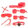 Set de Amarre BDSM Erótico Esposas Látigo de Cuero Mordaza Antifaz Herramientas de Juego Sexual para Parejas Adultas