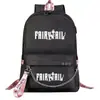 Mochila escolar USB de dibujos animados transfronteriza de cola de hadas para jóvenes de primaria y secundaria, mochila casual con cinta para hombres y mujeres