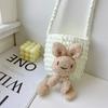 Bolso coreano nuevo para niños, bolso de hombro de lana de punto con bonito conejo de dibujos animados, accesorios para niñas, monedero.
