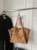 Bolsa Retro Maillard para Axila Grande Capacidade Mais Vendida Bolsa Feminina Outono e Inverno Bolsa Tote Retro Simples Grande Capacidade para o Dia a Dia