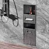 Papelera de Acero Inoxidable Nicho de Pared Empotrado Baño Inodoro Nicho de Pared Gabinete al Lado del Inodoro Estante de Almacenamiento Caja de Pañuelos Fija