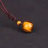 Corrente de Clavícula com Pingente de Contas Pedra Obsidiana Arco-Íris Olho de Tigre Ágata Vermelha Arenito Azul Pingente para Casal Corrente de Clavícula da Moda